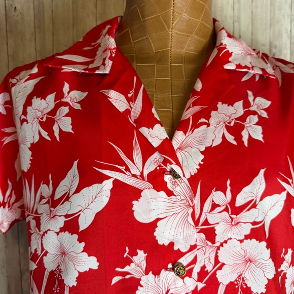 Men's Vintage Royal Hawaiian Men’s Red Floral Shirt - Picture 2 of 7